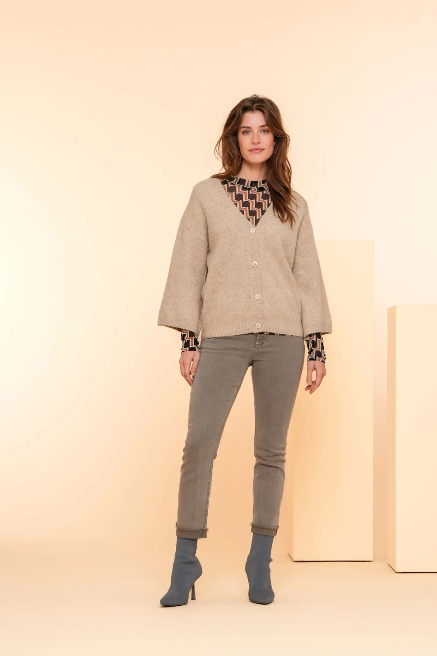Broeken | Denim*Geisha Fashion Geisha Dames 7/8 Skinny Jeans 41512-10 mud