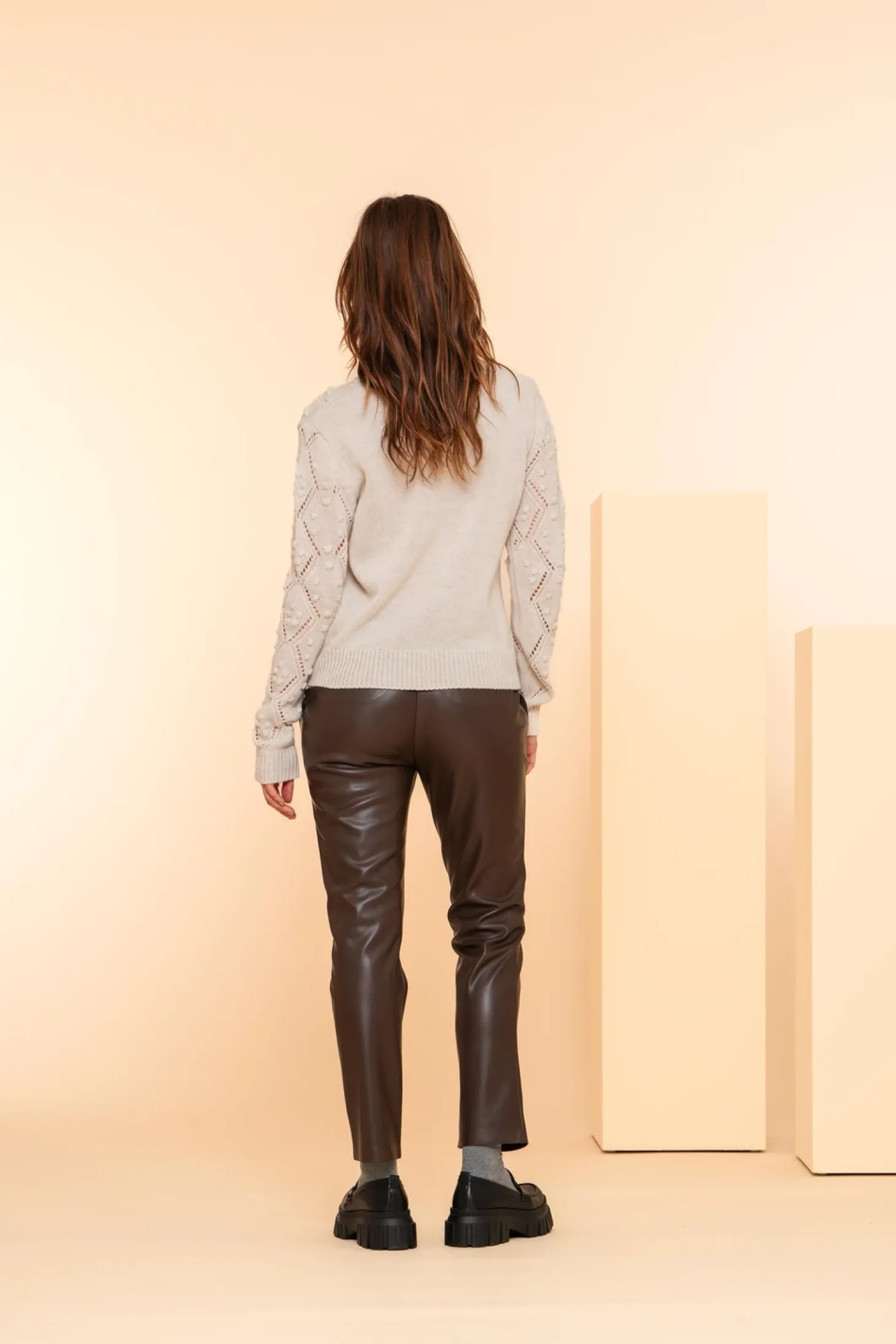Truien & Vesten*Geisha Fashion Geisha Dames Ajour Trui Met Dots 44571-70 off-white