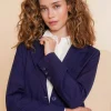 Jasjes & Blazers*Geisha Fashion Geisha Dames Blazer Met Pinstripe 45525-10 indigo
