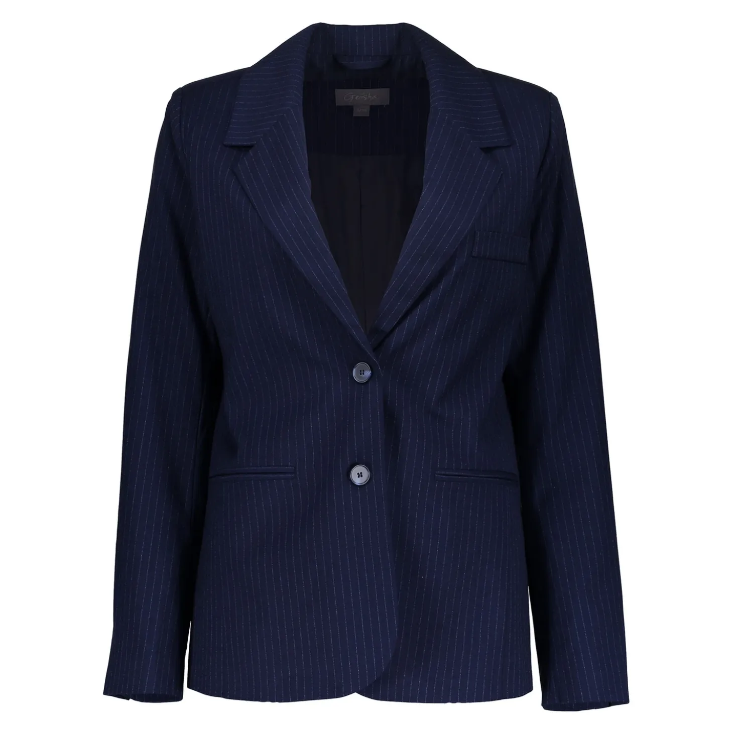 Jasjes & Blazers*Geisha Fashion Geisha Dames Blazer Met Pinstripe 45525-10 indigo