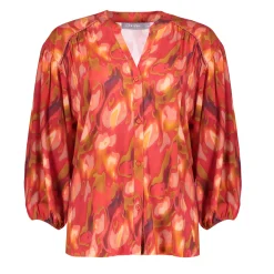 Blouses*Geisha Fashion Geisha Dames Blouse Met 3/4 Mouwen 43705-20 rood