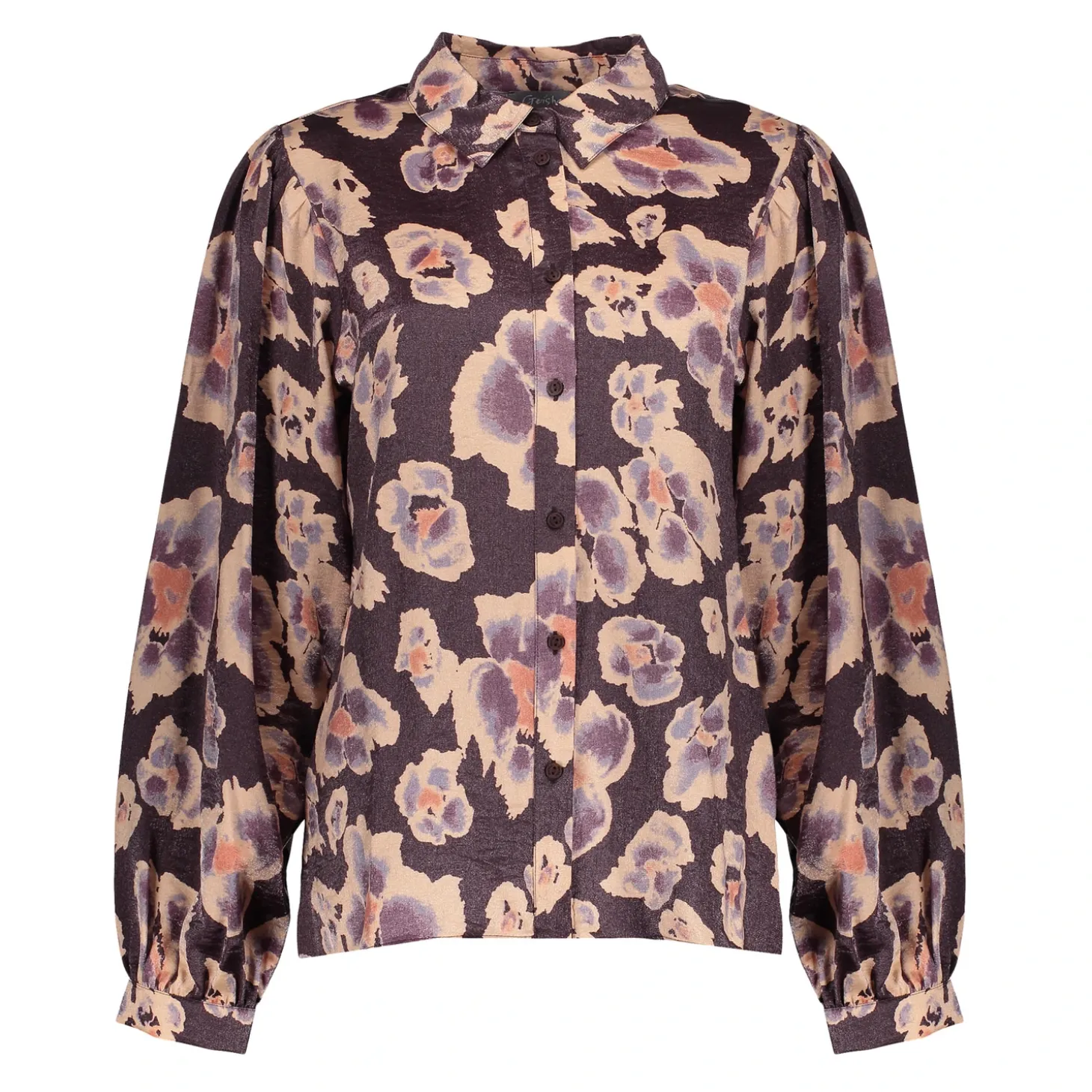 Blouses*Geisha Fashion Geisha Dames Blouse Met Bloemenprint 43673-20 paars