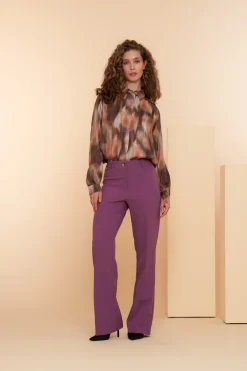 Blouses*Geisha Fashion Geisha Dames Blouse Met Grafische Print 43668-20 mauve