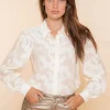 Blouses*Geisha Fashion Geisha Dames Blouse Met Print 43652-47 off-white