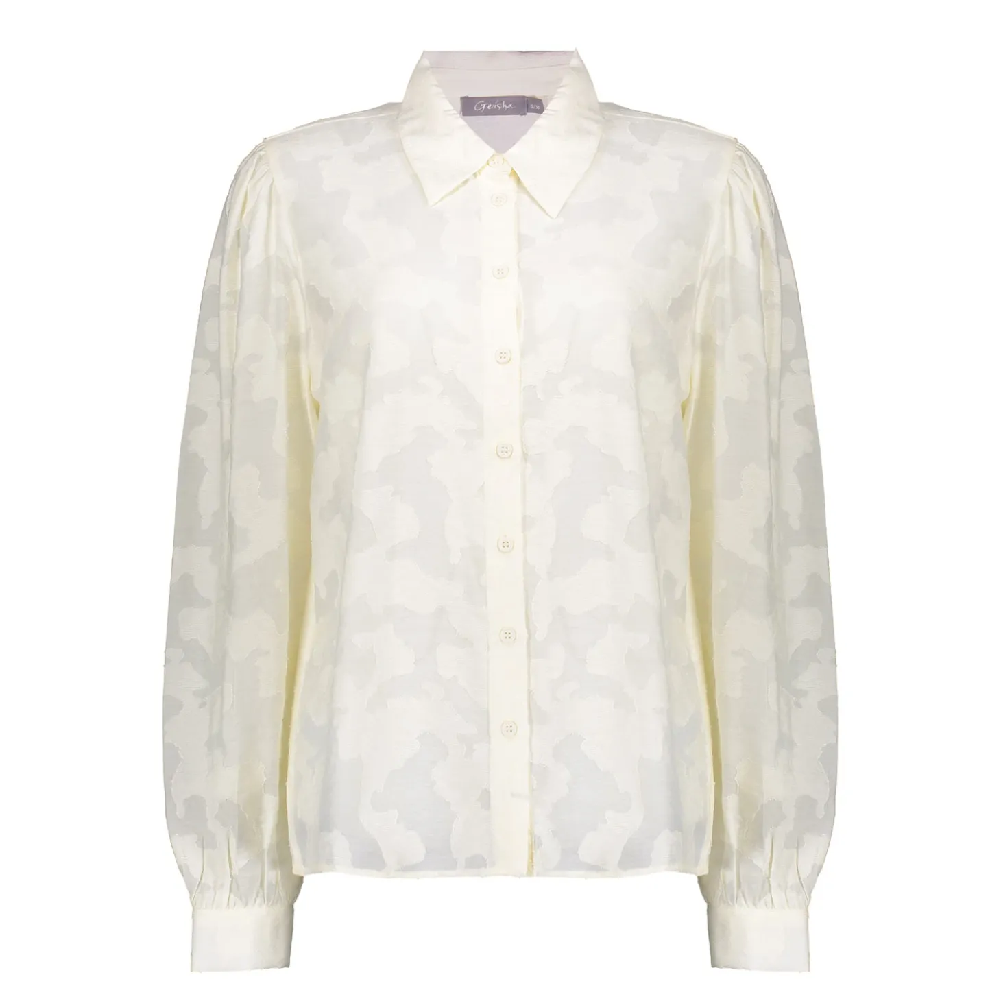 Blouses*Geisha Fashion Geisha Dames Blouse Met Print 43652-47 off-white