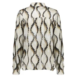 Blouses*Geisha Fashion Geisha Dames Blouse Met Swirl Print 43677-20 sand