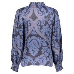 Blouses*Geisha Fashion Geisha Dames Blouse Met Sierlijke Print 43710-20 anthracite