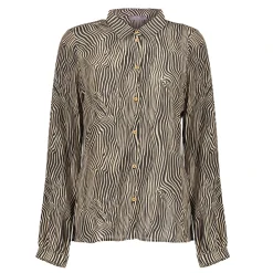 Blouses*Geisha Fashion Geisha Dames Blouse Met Zebraprint 43669-20 off-white
