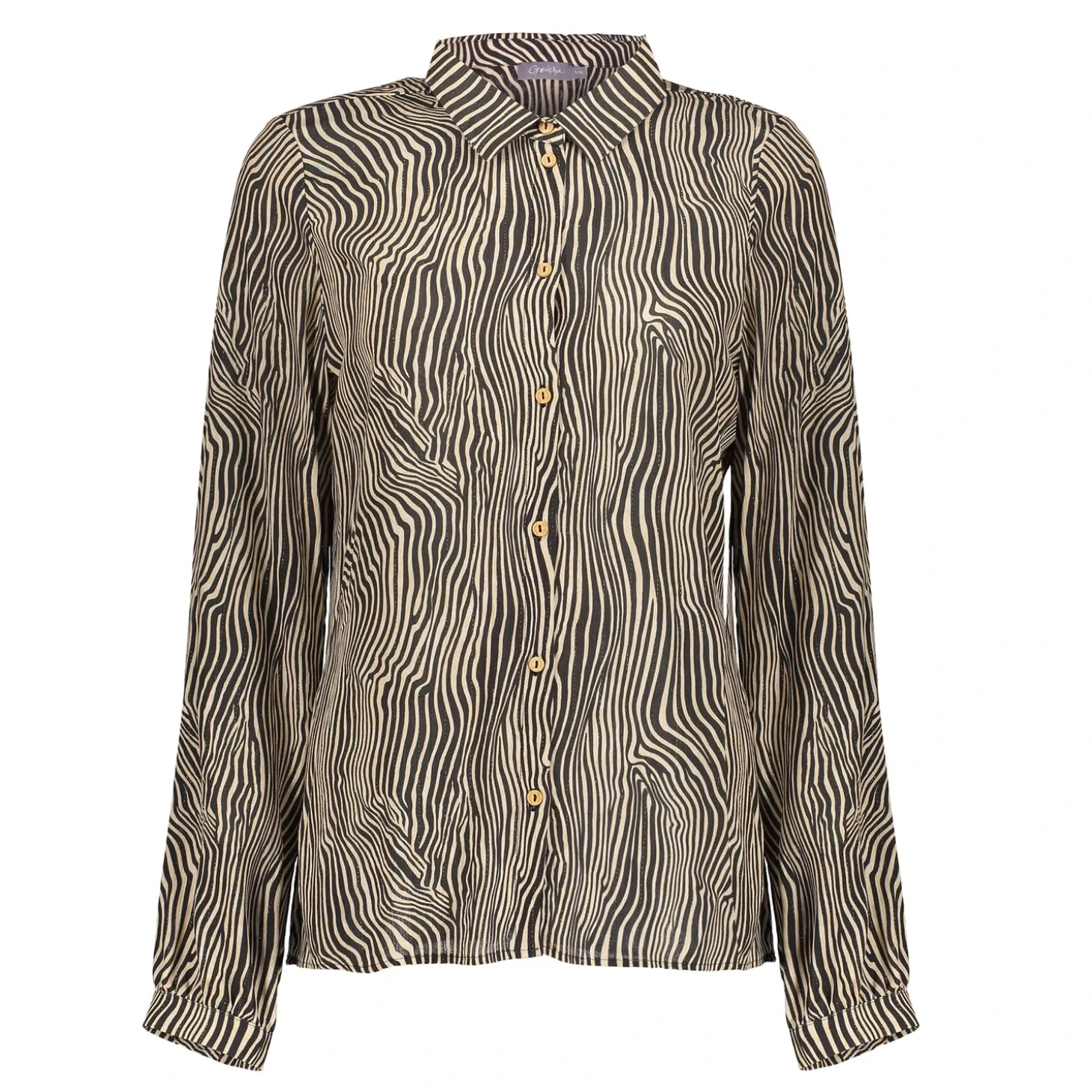 Blouses*Geisha Fashion Geisha Dames Blouse Met Zebraprint 43669-20 off-white