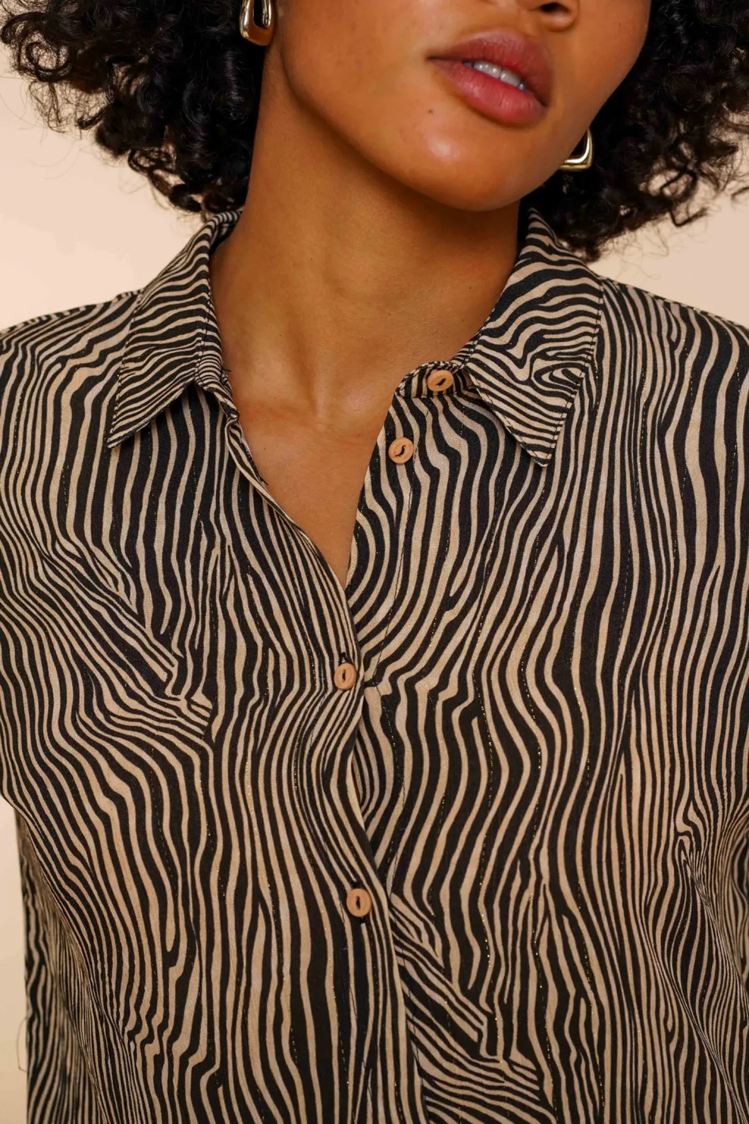 Blouses*Geisha Fashion Geisha Dames Blouse Met Zebraprint 43669-20 off-white