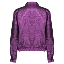 Tops & T-shirts*Geisha Fashion Geisha Dames Bomberjasje Met Metalic Look 43684-20 fuchsia