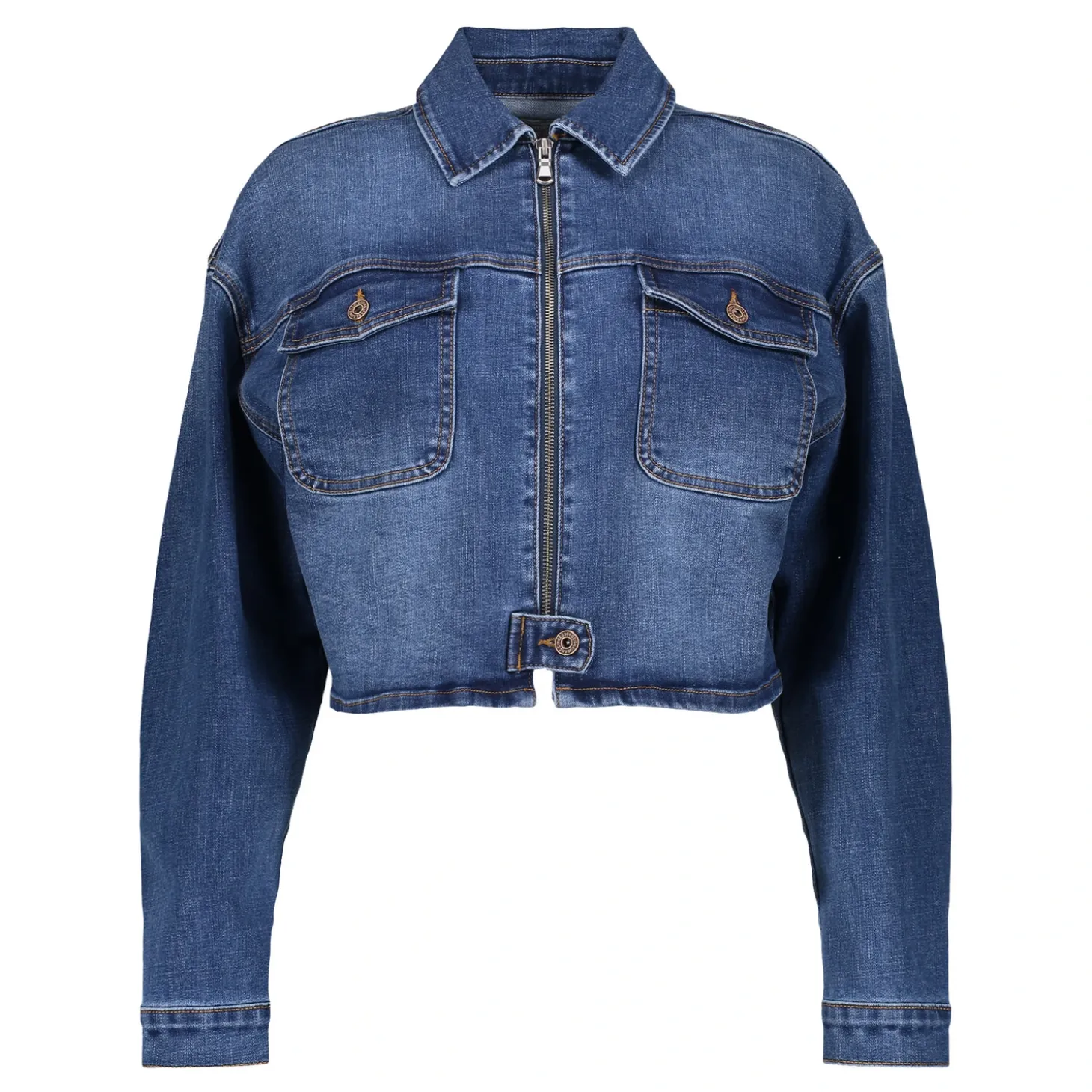 Denim | Jasjes & Blazers*Geisha Fashion Geisha Dames Cropped Spijkerjasje 45511-10 blue denim stonewash