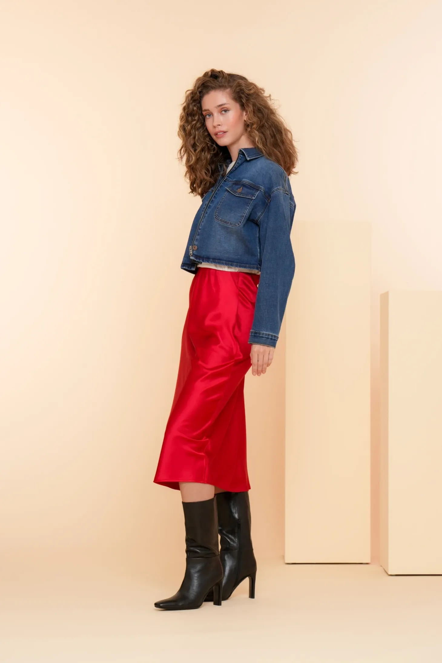 Denim | Jasjes & Blazers*Geisha Fashion Geisha Dames Cropped Spijkerjasje 45511-10 blue denim stonewash