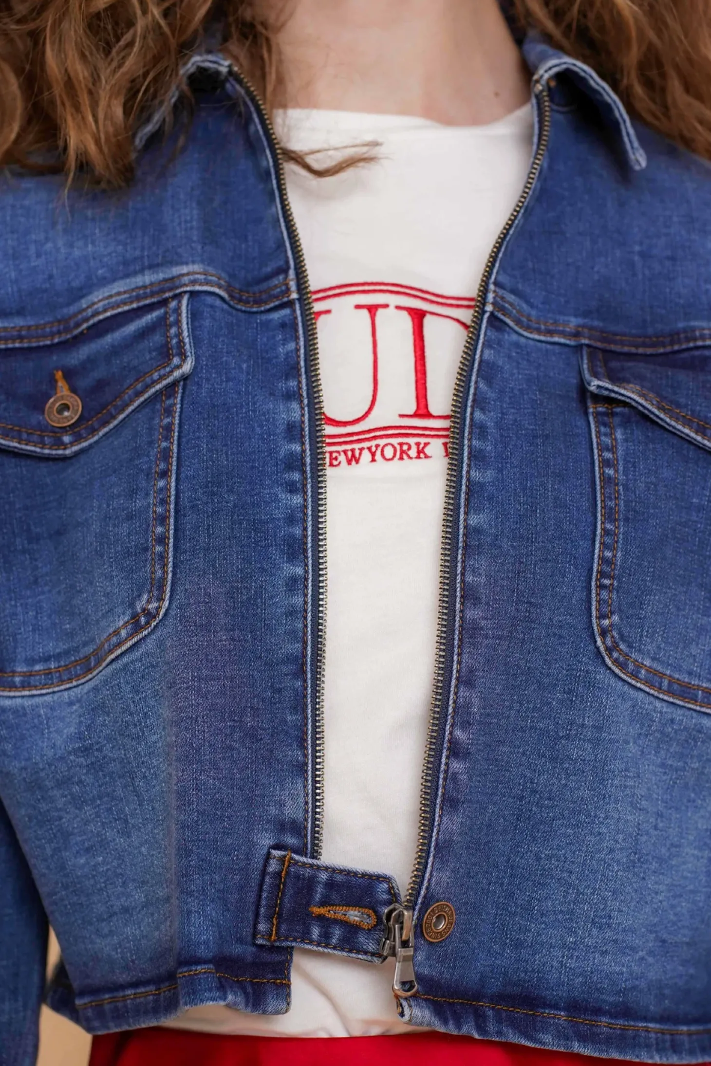 Denim | Jasjes & Blazers*Geisha Fashion Geisha Dames Cropped Spijkerjasje 45511-10 blue denim stonewash