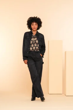 Denim | Jasjes & Blazers*Geisha Fashion Geisha Dames Denim Jasje 45513-10 black denim