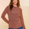 Tops & T-shirts*Geisha Fashion Geisha Dames Gedrapeerde Top 42662-20 gold