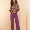 Broeken*Geisha Fashion Geisha Dames Geweven Wide Leg Pantalon 41638-32 mauve