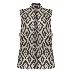 Truien & Vesten*Geisha Fashion Geisha Dames Gilet Met Jacquard Gebreid Patroon 45584-21 zwart