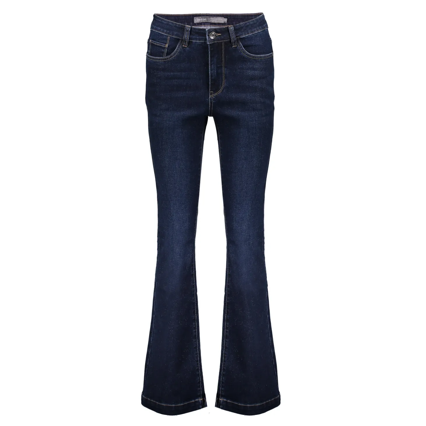 Broeken | Denim*Geisha Fashion Geisha Dames Jeans Flare Dark Rinse Met Lurex 41511-10 dark blue denim