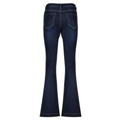 Broeken | Denim*Geisha Fashion Geisha Dames Jeans Flare Dark Rinse Met Lurex 41511-10 dark blue denim