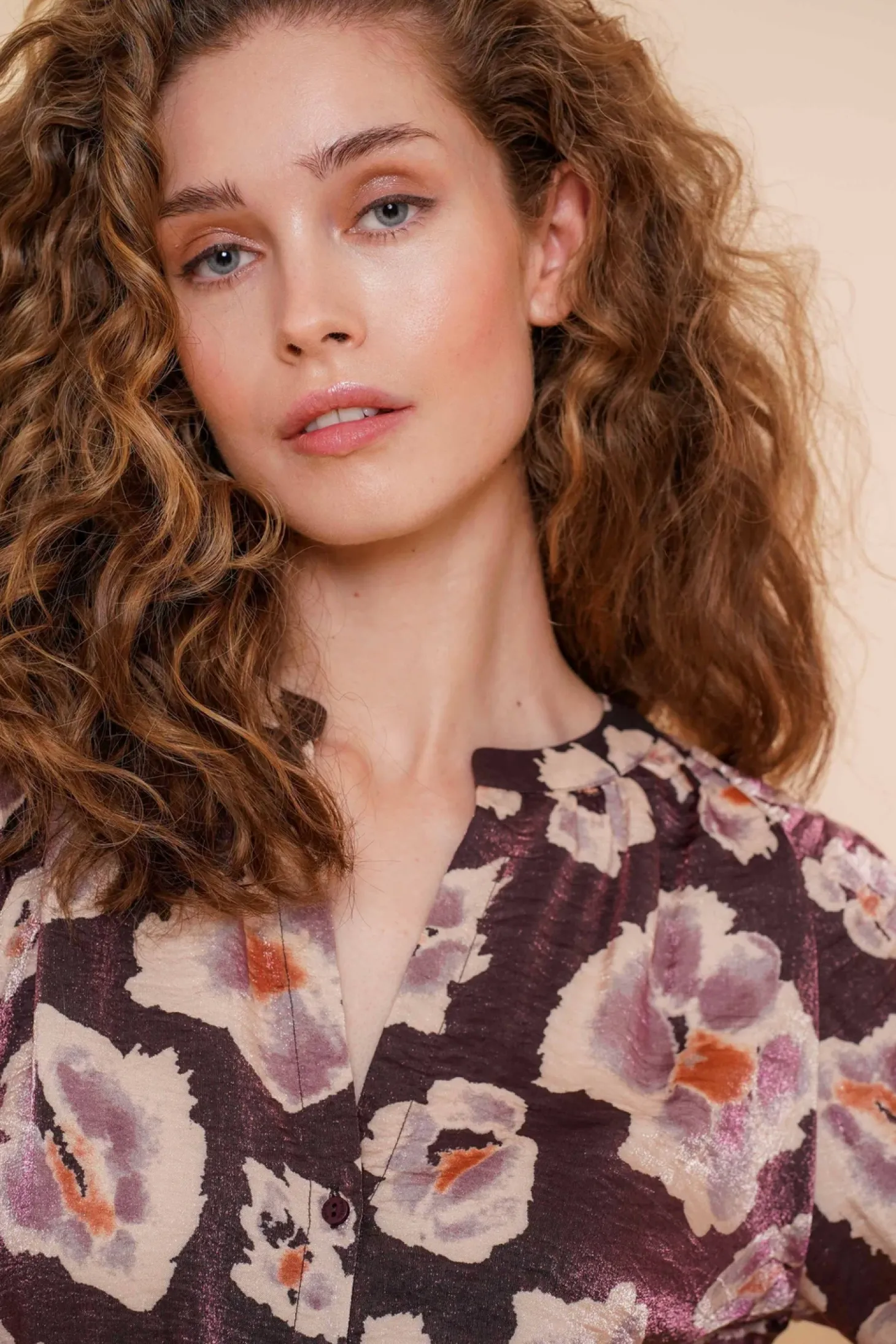 Jurken & Jumpsuits*Geisha Fashion Geisha Dames Jurk Met Bloemenprint 47614-20 paars