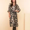 Jurken & Jumpsuits*Geisha Fashion Geisha Dames Jurk Met Print 47615-20 sand