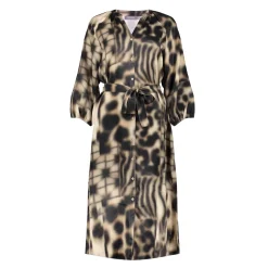 Jurken & Jumpsuits*Geisha Fashion Geisha Dames Jurk Met Print 47615-20 sand