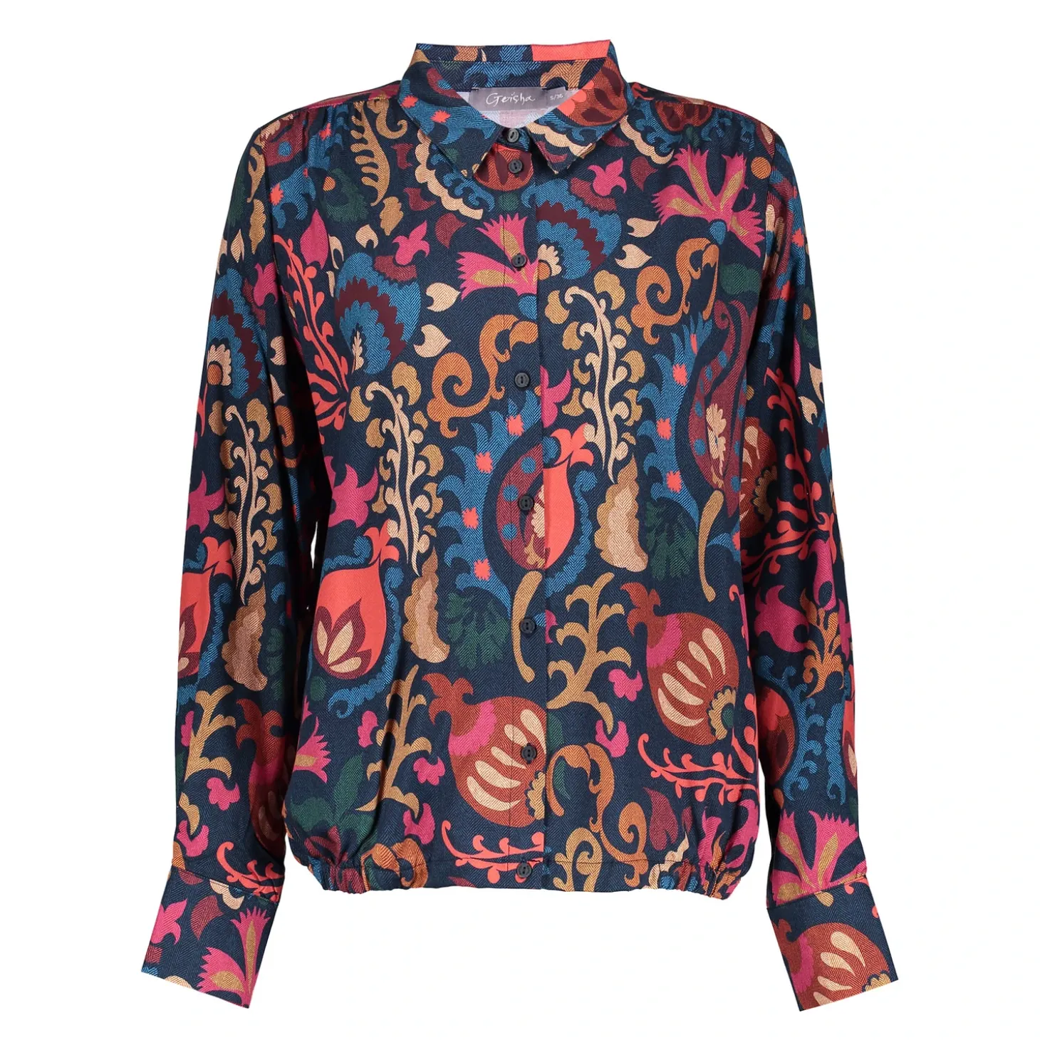Blouses*Geisha Fashion Geisha Dames Kleurrijke Blouse 43670-20 blue