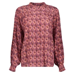 Blouses*Geisha Fashion Geisha Dames Kleurrijke Blouse Met Ikat Print 43698-20 mauve