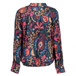 Blouses*Geisha Fashion Geisha Dames Kleurrijke Blouse 43670-20 blue