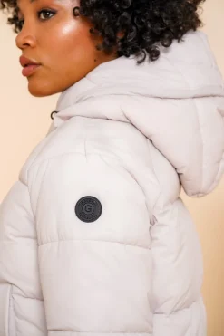 Jassen & Jacks*Geisha Fashion Geisha Dames Korte Gewatteerde Jas Met Capuchon 48551-12 off-white