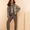 Jassen & Jacks*Geisha Fashion Geisha Dames Korte Metallic Pufferjas 48550-12 bronze