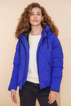 Jassen & Jacks*Geisha Fashion Geisha Dames Korte Warme Pufferjas 48516-21 cobalt