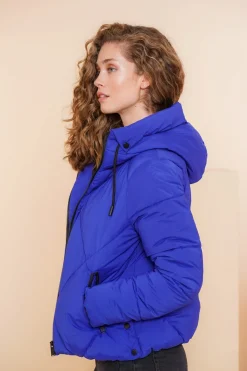 Jassen & Jacks*Geisha Fashion Geisha Dames Korte Warme Pufferjas 48516-21 cobalt
