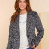 Jasjes & Blazers*Geisha Fashion Geisha Dames Leopard Blazer 45509-10 grijs