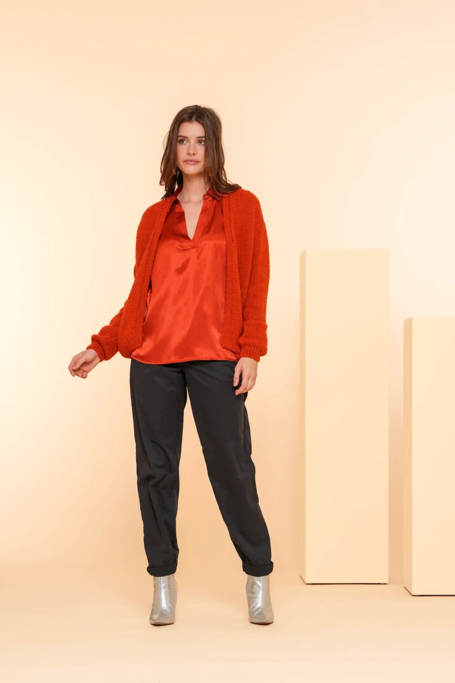 Broeken | Denim*Geisha Fashion Geisha Dames Loose Fit Tapered Broek 41519-10 zwart