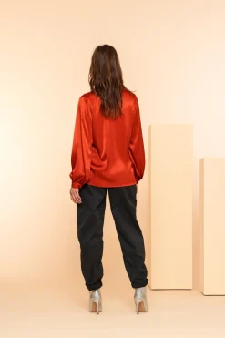 Broeken | Denim*Geisha Fashion Geisha Dames Loose Fit Tapered Broek 41519-10 zwart