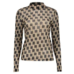 Tops & T-shirts*Geisha Fashion Geisha Dames Mesh Top Met Print 42530-14 zwart