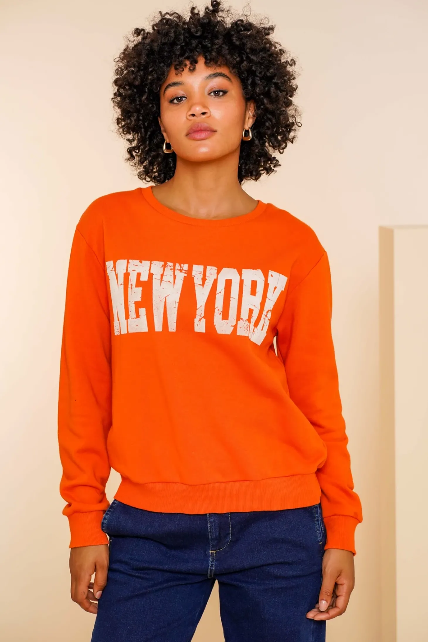 Truien & Vesten*Geisha Fashion Geisha Dames Oranje New York Sweater 42606-41 bruin