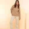 Truien & Vesten*Geisha Fashion Geisha Dames Oversized Gebreide Trui 44590-43 sand