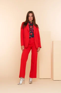 Jasjes & Blazers*Geisha Fashion Geisha Dames Regular Fit Blazer 45600-32 rood
