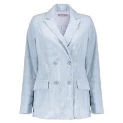 Jasjes & Blazers*Geisha Fashion Geisha Dames Ribfluwelen Blazer 45518-10 blue