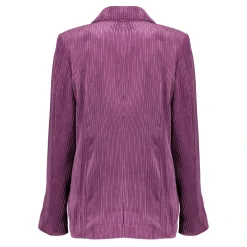 Jasjes & Blazers*Geisha Fashion Geisha Dames Ribfluwelen Blazer 45518-10 paars