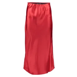 Rokken*Geisha Fashion Geisha Dames Satijnen Look Midi Rok 46513-10 rood