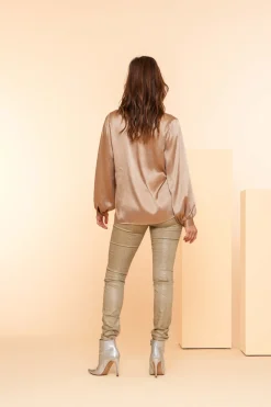 Broeken | Denim*Geisha Fashion Geisha Dames Skinny Jeans Met Slangenprint 41538-10 gold
