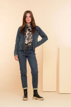 Broeken | Denim*Geisha Fashion Geisha Dames Slim Fit Jeans 41520-10 mid blue denim