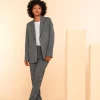 Broeken*Geisha Fashion Geisha Dames Slim Fit Tailord Melange Pantalon 41639-32 grey melange