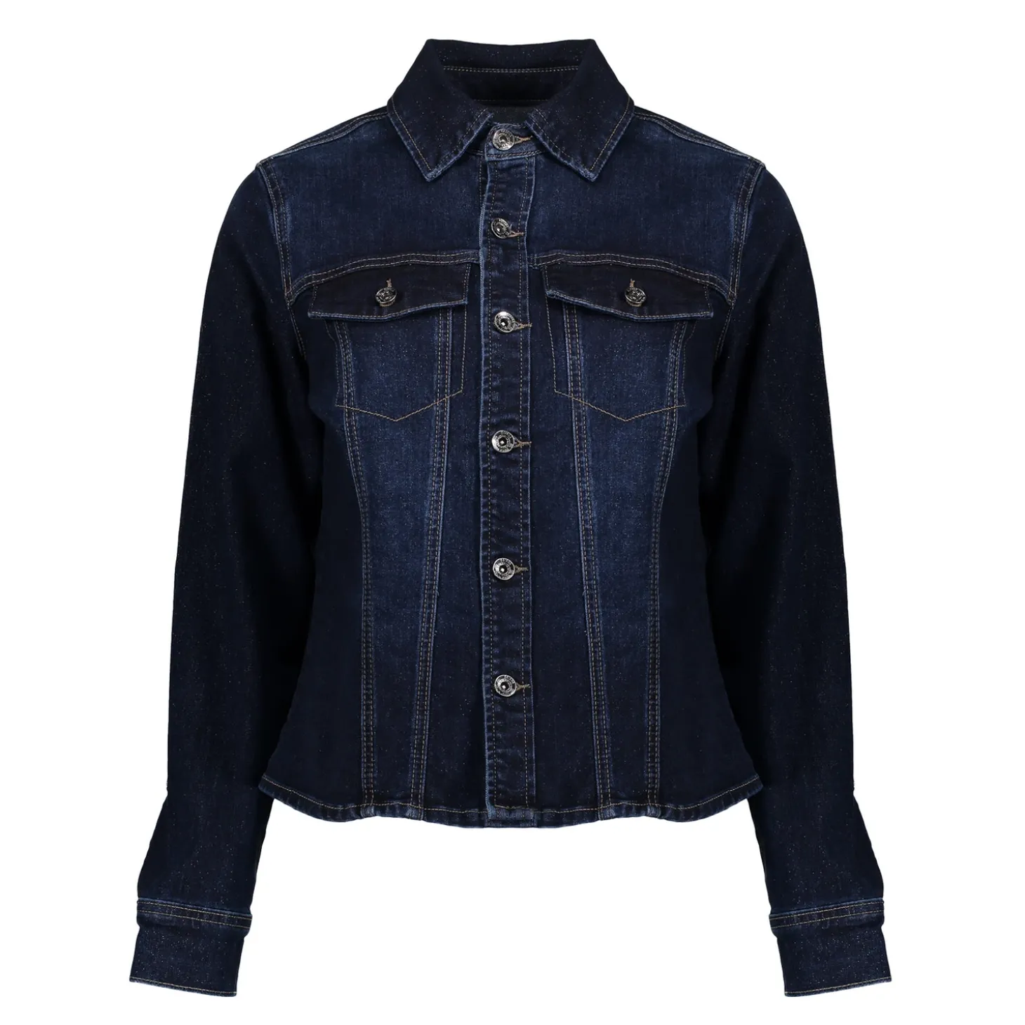 Denim | Jasjes & Blazers*Geisha Fashion Geisha Dames Spijkerjasje Met Lurex 45503-10 dark blue denim