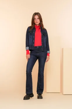 Denim | Jasjes & Blazers*Geisha Fashion Geisha Dames Spijkerjasje Met Lurex 45503-10 dark blue denim