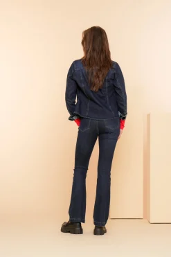 Denim | Jasjes & Blazers*Geisha Fashion Geisha Dames Spijkerjasje Met Lurex 45503-10 dark blue denim